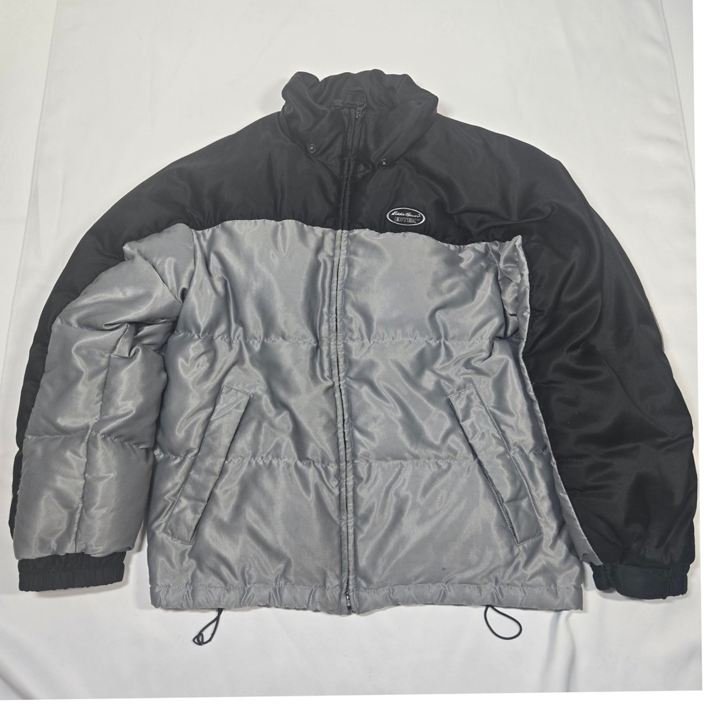 VTG 90s Eddie Bauer EBTEK Goose Down Puffer Jacket Mens S Grey Gorpcore Puffy